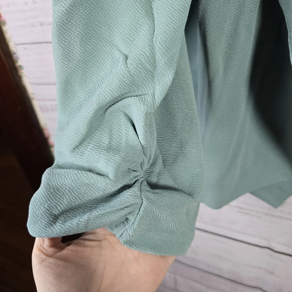 AndTheWhy NWT Plus Size Sage‎ Green Draped Open Front Blazer Jacket 1x,2x,3x - Picture 5 of 5